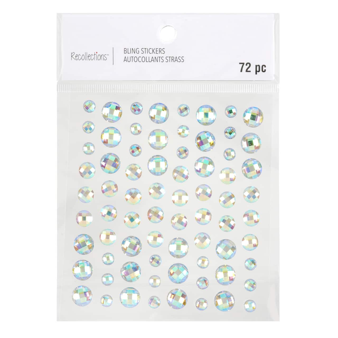 12 Packs: 72 ct. (864 total) Iridescent Rhinestone Stickers by Recollections™